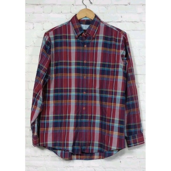 Levi's Other - Vintage Levi's Colorgraphs Shirt Men's Medium Red Plaid LS Button Up Collared